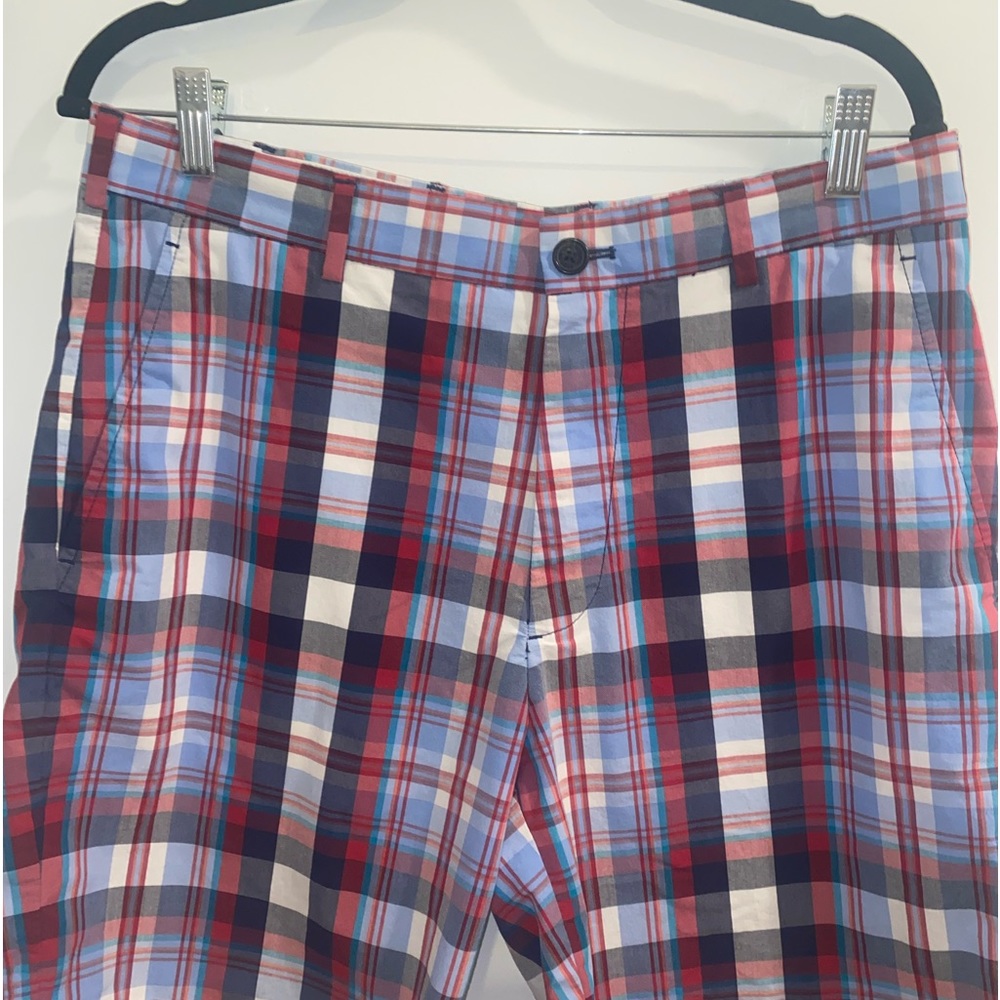 Brooks Brothers Men’s Red Blue Plaid Shorts | W34 | 9” Inseam - Picture 3 of 13